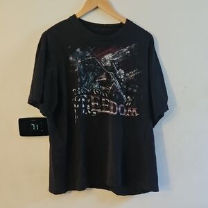 Faded Glory Black 'Freedom' Graphic Short Sleeve Tee